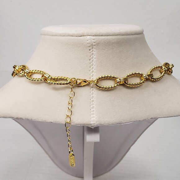 Authentic Louis Vuitton Gold Padlock w/ unbranded Geometry Stainless Steel Chain - Picture 3 of 14